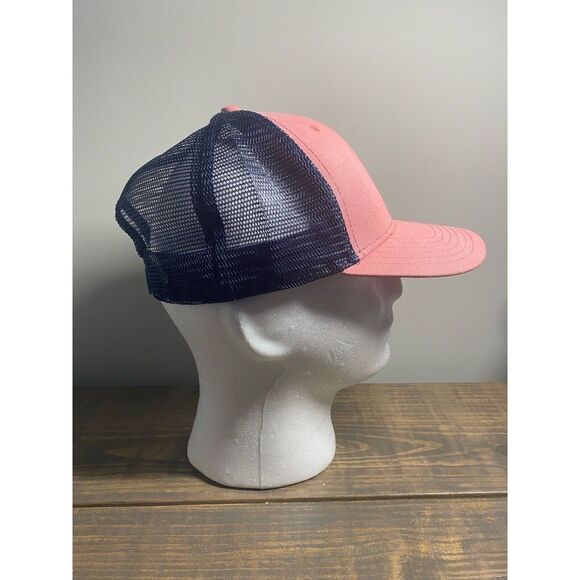Vineyard Vines Cap Unisex Adjustable Pink/Salmon/Navy Whale Truckers Hat Mesh - Picture 6 of 8